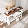 thumbnail image 4 of 54" Farmhouse Console Table with Drawers - Wooden Entryway Table with Open Shelf for Sofa, Hallway & Living Room, 4 of 7
