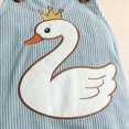 thumbnail image 5 of masbird Infant Baby Girl Fall Winter Outfit Long Sleeve Romper Bow Print Pants Headband Set 3pcs Newborn Girl Outfits,Sky Blue,12-18 M, 5 of 9