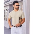 thumbnail image 4 of COOFANDY Mens Dress T Shirts Summer Short Sleeve Sweater Shirt Knitted Crewneck Tee Shirt, 4 of 6