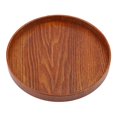 thumbnail image 1 of Bandeja para servir, redonda, de madera natural, para servir té, bandeja para agua, calidad inigualable, 1 of 12