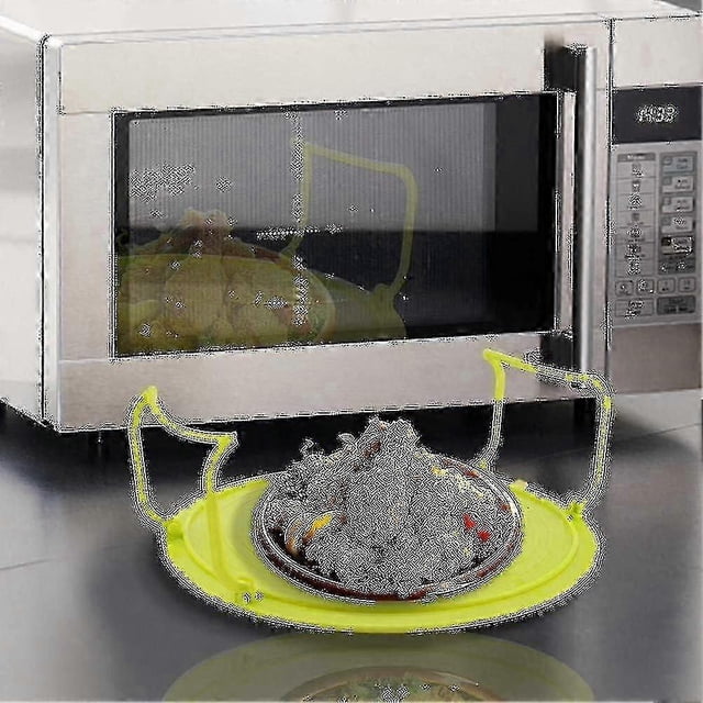 Multi functional microwave oven heating layered steaming rack tray rack - green