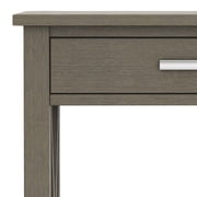 Simpli Home Kitchener Console Table in Farmhouse Gray