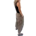 thumbnail image 3 of DYMADE Women Workwear Solid Draw String Elastic Waist Full Length Cargo Pant, 3 of 3