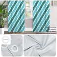thumbnail image 2 of Coastal Nautical Blackout Curtains for Bedroom, Diagonal Blue Green Scribbled Stripes White Background Grommet Top Drapes Thermal Insulated Window Curtains 53"W x 96"L (Pack of 2), 2 of 6