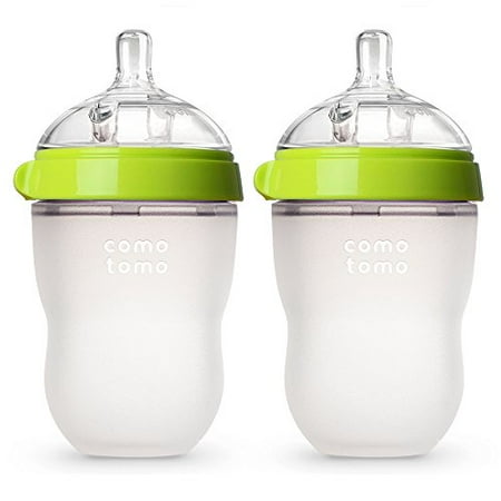 Photo 1 of Comotomo Baby Bottle, Green, 8 Ounce, 2 Count