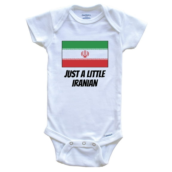 Just A Little Iranian Cute Iran Flag Baby Bodysuit, 0-3 Months White