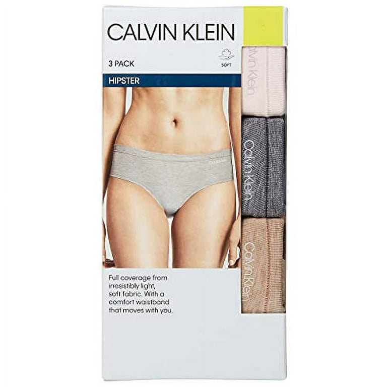 NWT Women's Calvin Klein 3 Pack Hipster Underwear Tan Pink Gray Small Medium