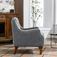 thumbnail image 6 of Grey Accent Chair For Home - Button , Soft , Legs Living Room With Rivets Vintage Inspired, Cushions, Solid Wood, 6 of 6