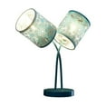 thumbnail image 4 of 17â€ Blue Laser Cut Floral Metal Two Light Table Lamp, 4 of 4