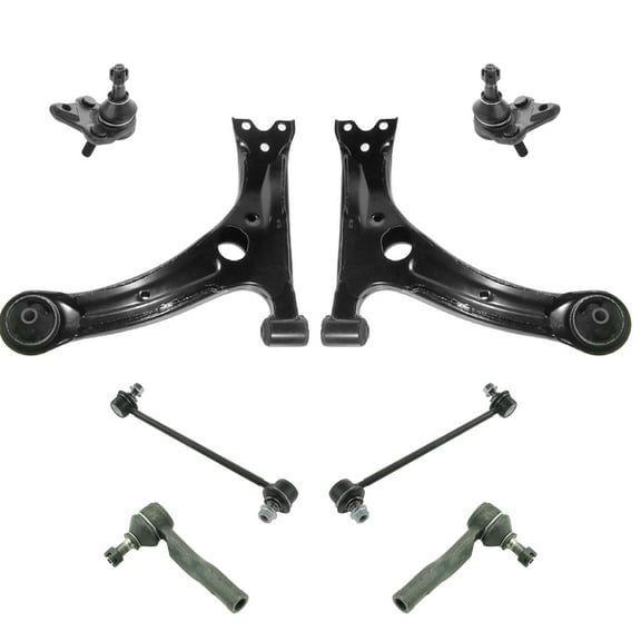 TRQ 8 Piece Steering Suspension Kit Control Arms Ball Joints Tie Rods End Links PSA60041