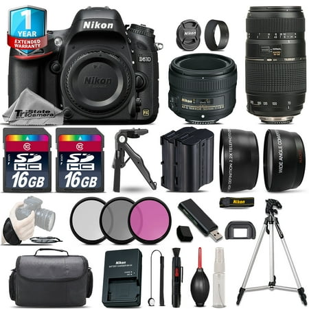Nikon D610 Camera + AF-S 50mm f/1.8G & 70-300mm VR +EXT BAT + 1yr Warranty