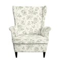 thumbnail image 2 of Jiueut Green Butterfly Rose Flower Print Wingback Chair Covers 2 Pieces Stretch Spandex Slipcovers for Wing Chair Non-Slip Soft Armchair Cover Washable Furniture Protector with Elastic Bottom, 2 of 6