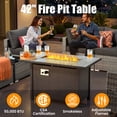 thumbnail image 6 of Toject 10 Pcs Paito Furniture Set, Outdoor Furniture Set with Swivel Chairs and Fire Pit (Black), 6 of 9