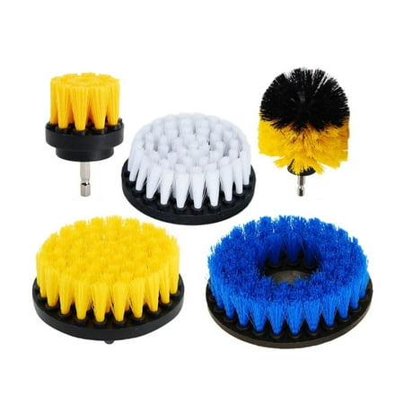 

5pcs - 5cm 7.6cm 10cm 12.7cm Scrub Attachments Cleaning Soft Medium Bristle for Bathrooms Tile Glass Carpets Upholstery