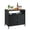 Black+Brown, variant on Outdoor Storage Cabinet with 2 Doors and Adjustable Shelf, Weatherproof Rattan Patio Organizer for Poolside, Backyard, Garden
