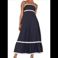 thumbnail image 1 of Vestido Fluido de Verano 2025 para Mujer, Informal, Sin Mangas, con Tirantes Finos y Volantes, para Playa, Color Negro, Talla S, 1 of 6