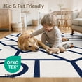 thumbnail image 4 of ODIKA 2'x3' Navy Cream Contemporary Abstract Geometric Washable Accent Rug Modern Pattern Design with Bold Outlined Pet Friendly, Bedside Mat for Bedroom, Nursery, RV, 4 of 7