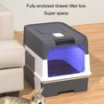 thumbnail image 4 of Cat Enclosed Cat Litter Box Large Space Mess Proof Odor Removal Drawer Design Portable Kitty Litter Box For Indoor, 4 of 8
