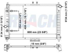 REACH 41-2873 Radiator for AVEO 1.6L W A/C 04-07, Automotive Radiator Replacement Part