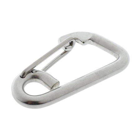 304 Stainless Steel Snap Hook Secure Carabiner Spring Clip Boat Trailer with Rope Holder for Climbing Kayaking - 6cm
