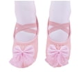 thumbnail image 5 of LEKWK Girls Glitter Ballet Shoes Cute Bow Tulle Cross Elastic Strap Dance Shoes Toddler Soft Flat Ballet Slippers Training Gymnastics Stage Dance Footwear, 5 of 9