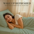 thumbnail image 3 of Sacred Thread Rayon Derived from Bamboo Sheets Twin Size, 18'' Deep Pocket Cooling Sheets for Hot Sleepers, 4 PC Cooling Sheets (Twin Size) (Light Teal), 3 of 9