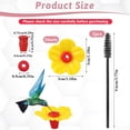thumbnail image 2 of 16 Pieces Hummingbird Feeders Replacement Flowers Yellow Pet Replacement Bird Feeder Replacement Parts with 2 PCS Brush Feeding Ports Bee Guards for Hummingbird Feeders for Outdoors Hanging Feeder, 2 of 7