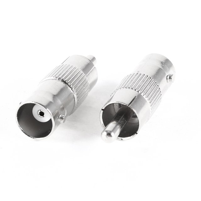 Adaptador de conector coaxial de 2 piezas BNC hembra a RCA macho