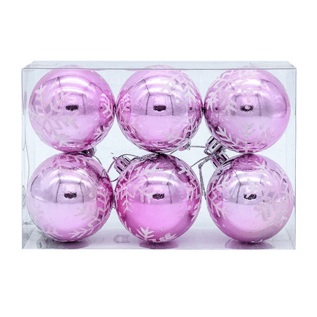 

6 cm Christmas Snowflake Plastic Hanging Ball Pendant Snowflake Ball for Christmas Decor