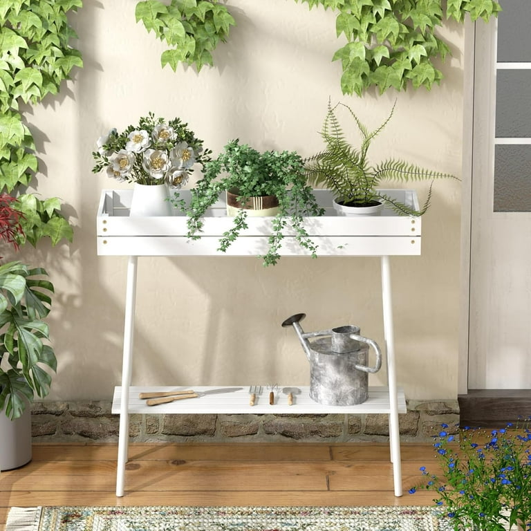 Low Plant Bench Indoor Plant Stand Indoor Outdoor, Wooden Plant