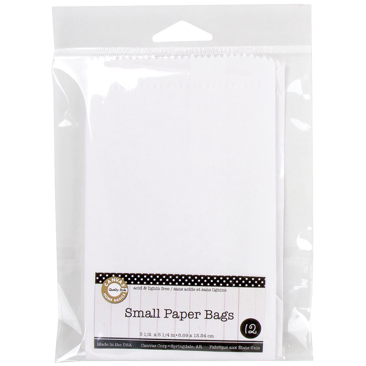 Small Paper Bags 3.5"X5.5" 12/PkgWhite