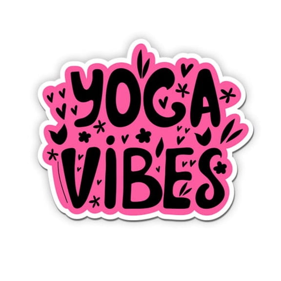 Yoga Vibes Cute - 3" Vinyl Sticker - For Car Laptop I-Pad Phone Helmet Hard Hat - Waterproof Decal
