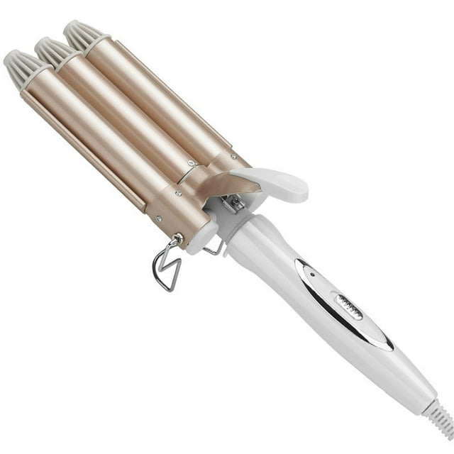 Curling Iron 3 Barrel Fast Heating Curling Iron 3 Barrel Hair Waver Temperature Adjustable Electric Ceramic Curler US Plug, 25mm