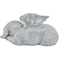 thumbnail image 4 of Lápida con estatua de honor del ángel del perro conmemorativo para mascotas, 25,5 cm, poliresina, piedra antigua ER, 4 of 5