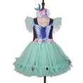 thumbnail image 3 of HAYIMI Child Girls Party Dress With Color Blocking And Lace Trim Tutu Gown For Toddler To Big Kid Holiday Pageant Performance Comfort Special Occasion Back To School Swing Flowy Sundress, 3 of 8