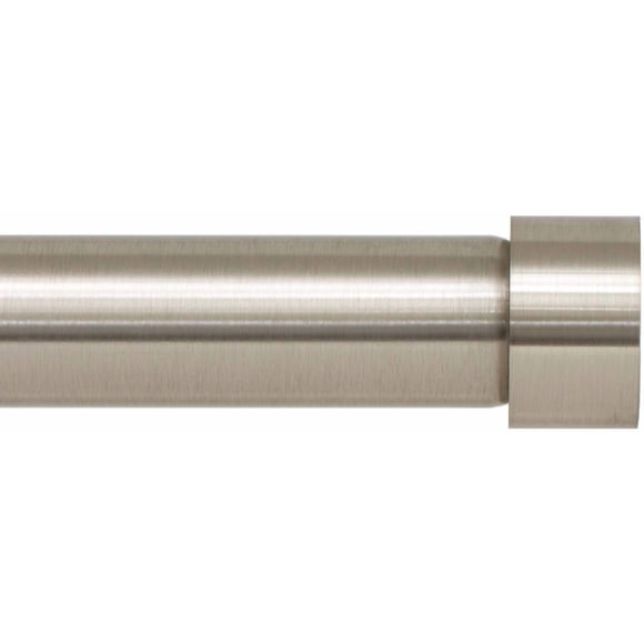 Barra de cortina para ventana lateral, diseño de tapón Ivilon, 2,54 cm, níquel cepillado
