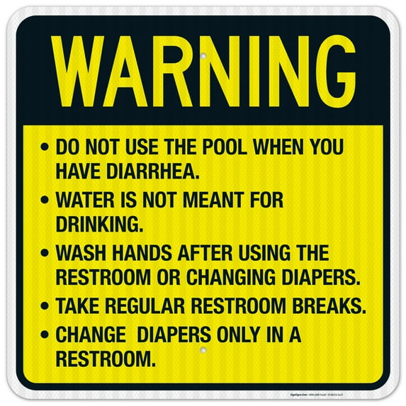 Do Not Use The Pool When You Have Diarrhea Sign, Pool Sign,