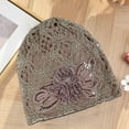 thumbnail image 4 of D-GROEE Double Layer Hollow Out Sequins Turban Hats Slouchy Baggy Chemo Cap Beanie Cancer Hat Light Breathable Head Covers for Daily Life, 4 of 6
