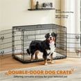 thumbnail image 1 of Yaheetech 48" Foldable Metal Dog Crate with 2 Doors and Pull Out Tray, Black, 1 of 7