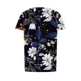 thumbnail image 4 of Raeneomay Short Sleeve Tunic Tops Fit Pleated Blouse Shirts Fashionable Women's Casual Short Sleeved Loose Round Neck Printed Top, 4 of 5