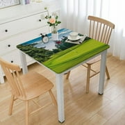 Golf Square Polyester Tablecloth, Print Waterproof Oil-Proof Dust-Proof Decorative Tablecloth