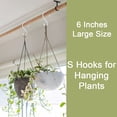 thumbnail image 4 of 8 Pack 6 inch White S Hooks for Hanging, Large Vinyl Coated Metal S Hooks Heavy Duty, Non Slip Rubber Coated Closet Rod Hooks for Hanging Jeans,Plants,Purse,Clothes,Bags,Pans,Pots,Cups,Towels, 4 of 5