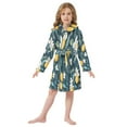 thumbnail image 6 of FORMRS Niños Bathrobe Unisex Hooded Robe Soft Plush Pajamas Sleepwear, Size 10-12T, Floral Lemon, 6 of 7