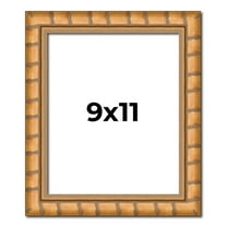 9x11 Frame Gold Real Wood Picture Frame Width 1.5 inches | Interior Frame Depth 0.5 inches | Bhutan