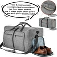 thumbnail image 3 of YMTQ Large Capacity Travel Duffel Bag 65L Shoulder Sports Bag Women Waterproof Foldable Travel Bag Men Fitness Luggage Bag Violet, 3 of 7