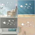 thumbnail image 3 of Marine Animal Stickers Fish Shape Wall Sticker Smooth Surfaces Silver Plastic Decorative 1Set, 3 of 3