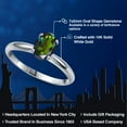 thumbnail image 2 of Gem Stone King 14K White Gold Tourmaline Green Mystic Topaz Solitaire Engagement Ring for Women | 0.80 Cttw | Oval 7X5MM | Gemstone November Birthstone | Size 5, 2 of 6