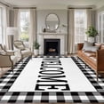 thumbnail image 2 of Welcome Black 5x7 Area Rugs for Living Room, White Buffalo Check Plaid Non Slip Floor Mat Washable Low-Profile Indoor Carpet for Bedroom, Dining Room, Bathroom, 2 of 9