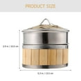 thumbnail image 3 of 1 Set Bamboo Steamer Kitchen Food Steamer Steamer Basket with Lid Cooking Tool, 3 of 6