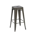thumbnail image 4 of Howard 30inch Metal Bar Height Stool, Set of 4, Gunmetal Color, Backless Style for Indoor, 4 of 7